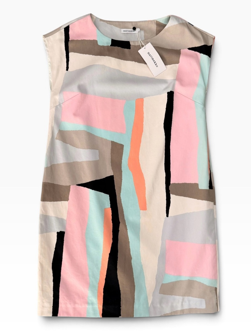 NWT Marimekko Pekka Shift Dress Pastel Nippu Abstract Print Size 38 US 8
